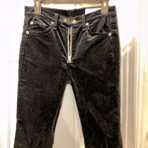 Rag and Bone Black Velvet slim to ankle like new condition.